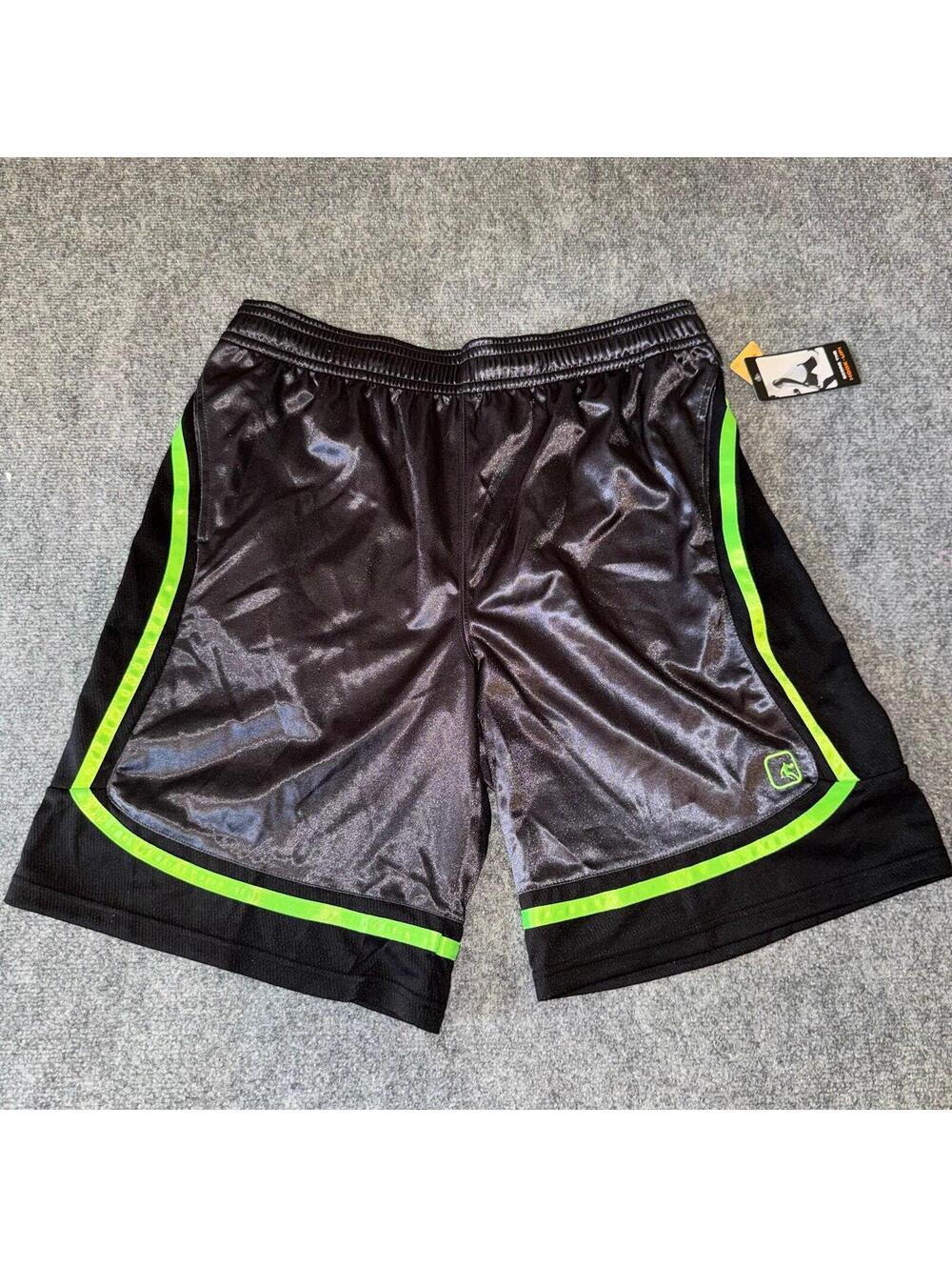 NWT AND1 Grail Lime Green Baggy Dazzle Hoop Shorts Mens XL Vtg y2k 90s Rare